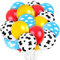 40PCS Inspired Cartoon Balloons,12 Inch Birthday Party Decorations Kids' Party Balloons Cow Print Sky Blue Cloud Balloon Arch Garland Kit for Boys Girls Farm Themed Colorful Party Decor