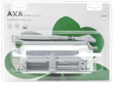 AXA Automatischer Türschließer mit Feststellfunktion - Türfeder - Türschließer Innentür für nach innen drehende Türen - Türschließer Haustür - Grau