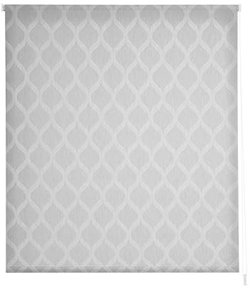 Estoralis | DAVOS | Tenda a rullo moderna | tessuto jacquard traslucido | Colore - Grigio | 120 x 255 cm (larghezza/altezza) dimensione del tessuto 117 x 250 cm. | Tende per finestre e porte