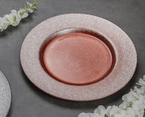 Cucina & Cottura Sottopiatto rotondo in vetro - rosso glitterato - diam. cm. 33