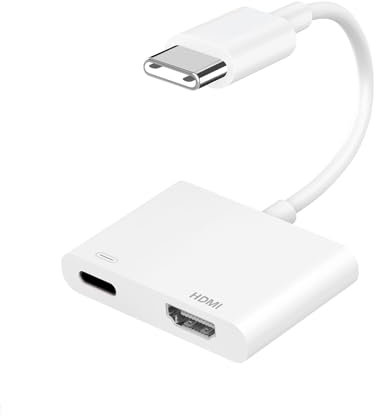 USB-C to HDMI Adapter for iPhone 17 iPad to TV, [Apple MFi Certified] 4K Digital AV Adapter Sync Screen Connector with Fast Charging Port for iPhone 17/Air/16/16e/15 Galaxy to HD Projector Monitor