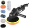 Poliermaschine 1400W Poliermaschine 8 Variable Geschwindigkeiten 600-3600rpm mit Polierpad 180mm D-Griff und Seitengriff zum Polieren Auto Glas (T1)