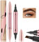 Augenbrauenstift mit 4 Gabel Applikator & Schwarzer Eyeliner, 3D Magischer Augenbrauenstift Härchenzeichnung Wasserfest Wischfest, Microblading Augenbrauenstift, Eyebrow Pencil Eyeliner 2-in-1(Braun)