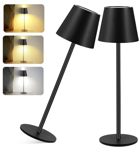 SUNLIGTGO LED Akku Tischlampe Kabellose, Touch Dimmbare Tischlampe, Aufladbar Batterie Tischleuchte Für Innen und Aussen