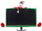 XUEYEGONGJI Computer Monitor Cover Elastic Computer Cover kreativer Tuchabdeckung Weihnachtsdekorationen für Home Office Decor (Snowman)
