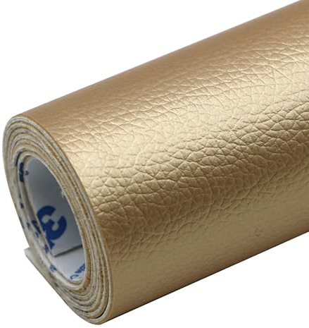 Kunstleder Selbstklebend Selbstklebendes Leder-Reparaturpflaster, Reparaturband Für Möbelleder, Reparaturpflaster Für Couch, Autositze, Bürostühle Und Sofas(Golden)