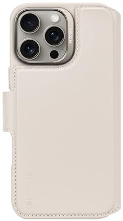 DECODED 2-in-1 Leather Detachable Wallet Case for iPhone 16 Pro Max, MagSafe Compatible, Real Premium ECCO Leather, Full Body Protective Cover, Raised Edges to Protect Screen and Camera, Beige