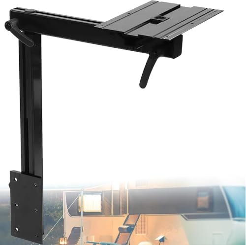 CYXOZ RV Adjustable Table Support, Detachable 360 Swivel Table Leg Black Removeable Base Mount RV Leg System For T5 T6 Campervan Caravan Motorhome Boat-Black