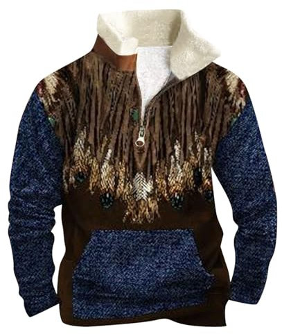 Pullover Herren,Basic Sweatshirt Normaler Sportlicher Schnitt Waffel Sweatshirt Einfarbig Strickpullover mit Rundhals Outdoor Basic Casual Style Herren Outdoor für Sport und Freizeit