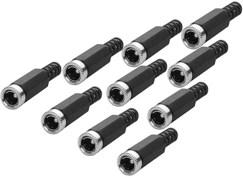 PNGKNYOCN DC 5,5 x 2,1 mm hembra adaptador de corriente CC 5,5 mm x 2,1 mm hembra para soldar para reparación de cables de CC (10 unidades)