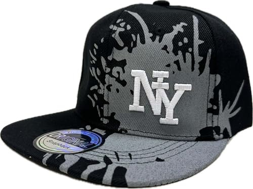 J26 Kids Kinder Snapback USA Cap Teenie Kappe Basecap Mütze Trucker Cappy Sport NY (NY Splash Black)