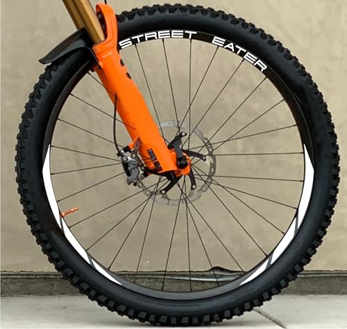 DualColorStampe® Aufkleber für Fahrradreifen MTB 26'' 27,5'' 28-29'' Zoll | Bunte Mountain-Bike-Reifen-Aufkleber, wasserfeste selbstklebende Aufkleber | Art.Nr. B0204 (MATT-WEISS, 28-29'' Zoll)