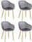JZGORC Lot de 4 Chaises de Salle à Manger, Chaise de Cuisine avec Accoudoirs, Chaises en Polypropylène à Dossier Creux avec Pieds en Métal pour Salon, Balcon, Jardin - Noir