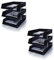 Evrite A4 letter trays with risers Black - pack of 6 trays + 4 riser sets