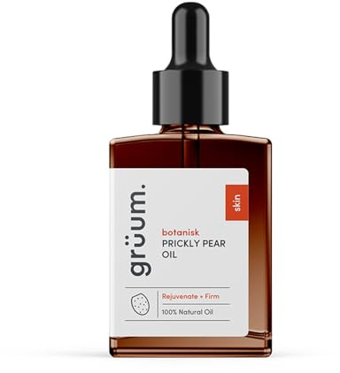 grüum Prickly Pear Oil 30 ml - 100% Natural Hydrating Prickly Pear Seed Oil for Face - Reduces Dark Spots & Dark Circles, Boosts Collagen & Elasticity with Vitamin K, Vitamin E & Fatty Acids