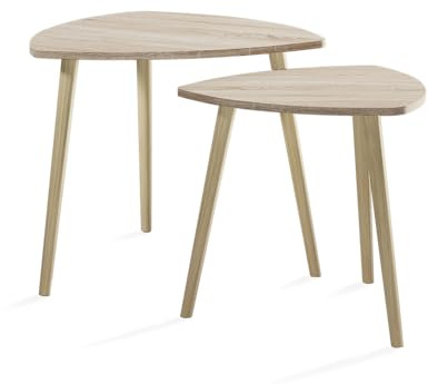 Vicco Couchtisch Twino, Sonoma, 60 x 50 cm | 2er Set, als Ablagefläche und Beistelltisch kombinierbar