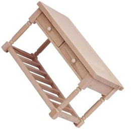 wisoolkic Durable Mini Dollhouse Furniture 1/12 Scale Dollhouse Desk Exquisite Unique Playhouses Can Paint As Like Color. Made Wooden Mini Furniture Desk Miniature Playhouse