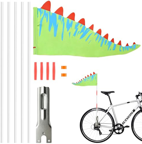MINGJAY Fahrradfahne,Fahne Fahrradanhänger,Sicherheitswimpel,mit Befestigungswinkel Fahrradwimpel,Fahrradwimpel Verstellbare,Fahrrad Wimpel,Wimpel Fahrrad,zum Radfahren im Freien