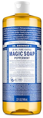 Dr. Bronner's Peppermint Pure-Castile Liquid Soap, Hand Soap, 32 oz