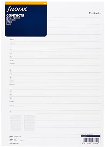 Filofax 257075 Adressenblock A4, weiß