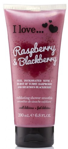 I LOVE Raspberry & Blackberry Exfoliating Shower Smoothie – Fruchtiges Duschpeeling mit Sheabutter – Beerenfrischer Duft – Vegan 200ml