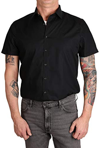 Marvelis - Herrenhemd, Body Fit , Schwarz , Gr. 37 (S)