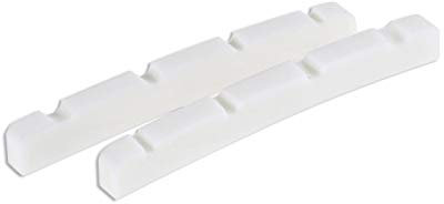 Musiclily 42mm Capotasto Basso in Osso Scanalato Curva per Basso Elettrico 4 Corde,42x3,2x4,8mm((2 Pezzi)