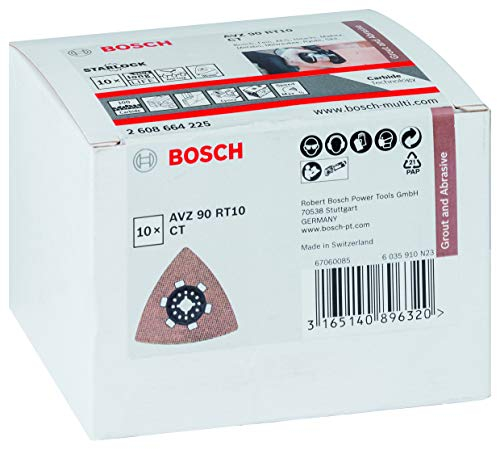 Bosch Professional 10 Stück Schleifplatte AVZ 90 RT10 Carbide RIFF (Starlock, Körnung 100, Ø 90 mm, Zubehör Multifunktionswerkzeug)