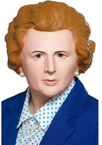 Smiffys Iron Lady Mask Age 16+, Brown Latex, Icons & Idols Fancy Dress, Adult Dress Up Masks
