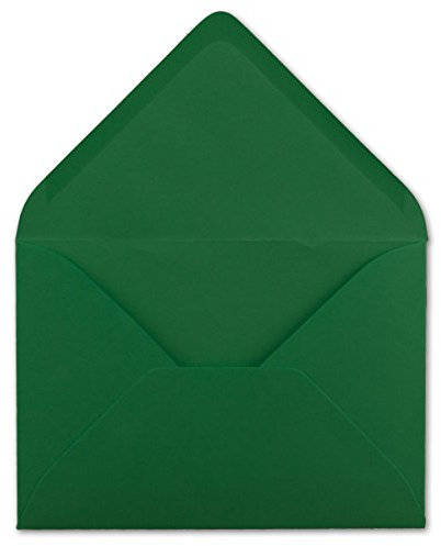 50 DIN B6 Briefumschläge Dunkelgrün - 12,5 x 17,5 cm - 80 g/m² Nassklebung Post-Umschläge ohne Fenster für Einladungen - Serie Colours-4-you