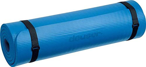Deuser Fitnessmatte latexfrei formstabil Trageband Farbe blau