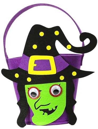 W WIDMANN MILANO Party Fashion 01346 - Korb Süßes oder Saures Hexe, Tasche, Beutel, Halloween