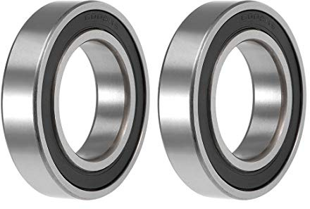 sourcing map 2St Rillen Kugellager 6008-2RS Z2 Doppelt Geschirmt Kohlenstoffstahl 40mm X 68mm X 15mm