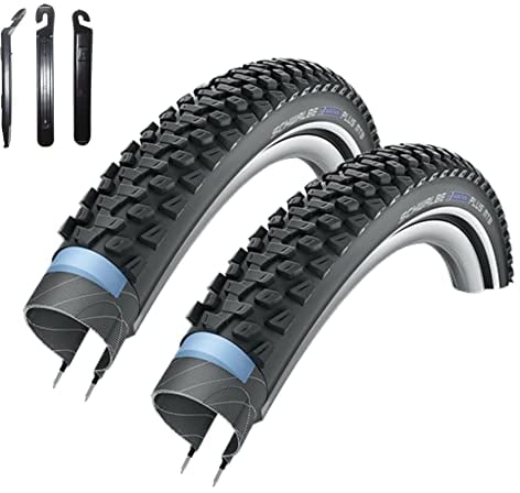 2 x Schwalbe Marathon Plus MTB Unplattbar Reifen mit Reflex 57-584 (27,5 x 2.25) inkl. 3 Reifenheber