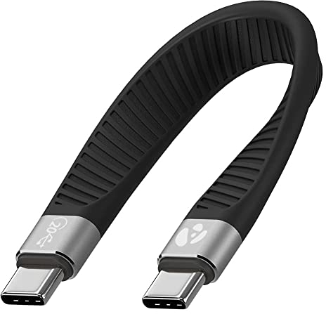Afterplug Short USB3 Cable [20Gbps, 5 inch], 100W USB C to USB C Charger for External SSD, MacBook Pro/Air, iPad Pro, iPhone 15, Plus, Pro, Pro Max, Nintendo Switch, Power Bank