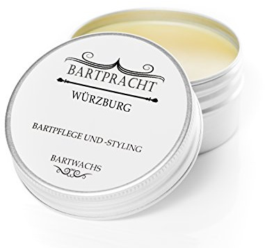 Bartpracht Bartwachs Würzburg, Wachs Bartwichse für das Bartstyling, extra starker Halt, Naturprodukt (100% natürlich), Made in Germany, 1 Stück