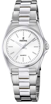 Festina Montre pour Femme F20553/2 Acero Clasico Boîtier en Acier Inoxydable Gris Bracelet en Acier Inoxydable Gris