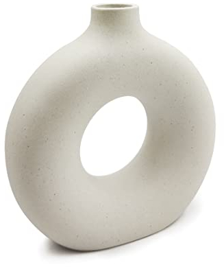 Keramik vase beige Moderne deko Kunst Vase Runde Form Vasen Abstraktion Blumenvase Dekoration Ins Style Blumenvase für Home Office Dekor, Geschenk für Hochzeit Einweihungsparty feiern