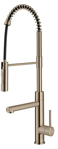 KRAUS Artec Pro (2e génération) KPF-1604SFACB Robinet de cuisine à poignée unique avec remplissage de casserole en bronze champagne antique sans taches, style commercial