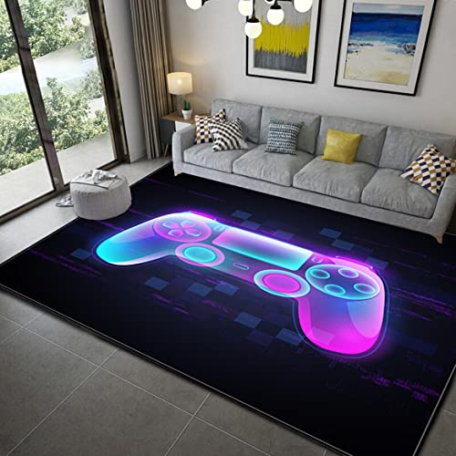 Sticker Superb. Gamer Controller Teppiche Rutschfeste Fußmatte Home Runner Teppich Schlafzimmer Kinder Spiel Krabbelmatte Teenager Junge Graffiti Spielkonsole Großer Rugs (Violett,160x200 cm)