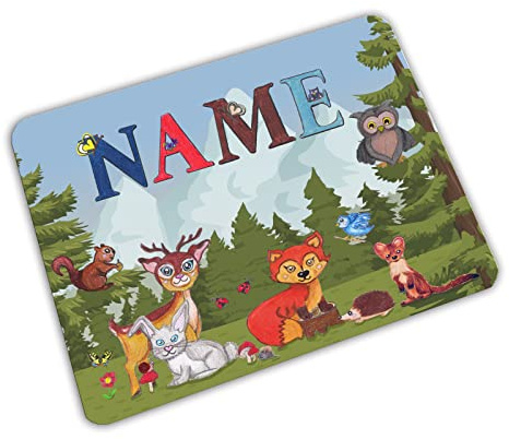 Vesperbrettchen personalisiert mit Name, Waldtiere | Frühstücksbrettchen, Brotzeitbrettchen, Schneidebrettchen mit Motiv, für Kinder