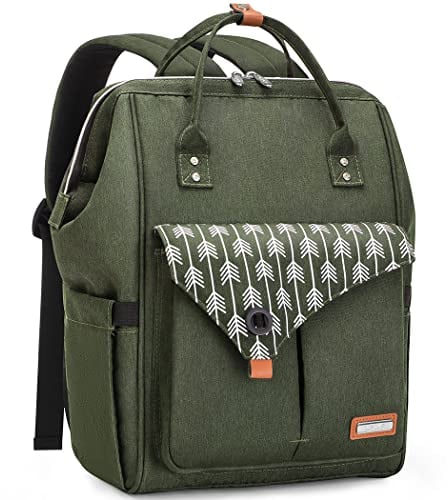 Lekebaby Baby Wickelrucksack Wickeltasche mit Wickelunterlage Multifunktional Große Kapazität Babytasche Reisetasche für Unterwegs, Dunkelgrün