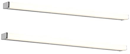 2er SET große Badezimmer Wandleuchten in Silber Chrom, Breite 120cm