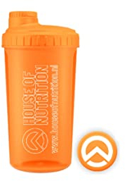 House of Nutrition Protein Shaker Bottle for Workout Supplements BPA Free with Filter and Closable Cap | Easy Clean, Orange Burst - 700ml