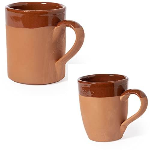 noTrash2003 Handgetöpferte Kaffeebecher aus Ton im rustikalen Look umweltfreundlich und recyclebar Made in Europe (Mix)