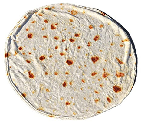 Burritos Tortilla-Decke, doppelseitige Decke für Erwachsene und Kinder, riesige, lustige, realistische Lebensmittel-Überwurfdecke, Neuheit, weiche Flanell-Taco-Decke