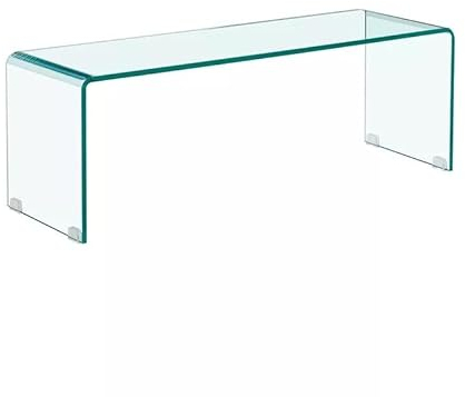HABITMOBEL Mesa de TV Television Modelo Omega Cristal Curvado Templado 100 x 33 cms
