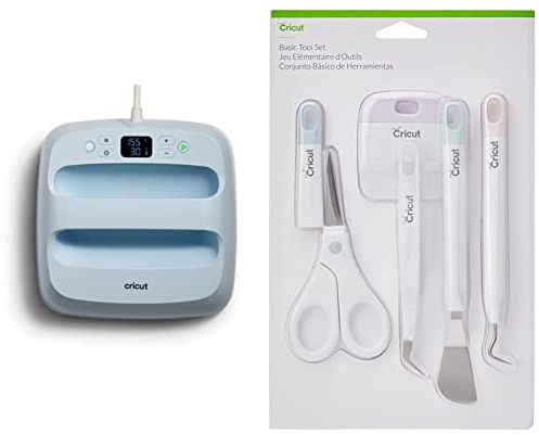 Cricut EasyPress 3 | 22,5cm x 22,5cm | Präzise Temperaturregelung bis 205 °C | Bluetooth®-Technologie Heizpresse zur Aufbügel- (HTV), Infusible Ink- und Sublimationsmaterialien & Basiswerkzeuge