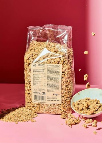 KoRo - Granola croccante di avena bio 1 kg - 100% qualità biologica - Vegan - Dolcificata con sciroppo di riso.