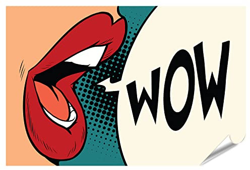islandburner XXL Bild Poster Pop Art Mund Wow! Cartoon Comic Premium Bilder Fotodruck